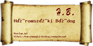 Háromszéki Bódog névjegykártya